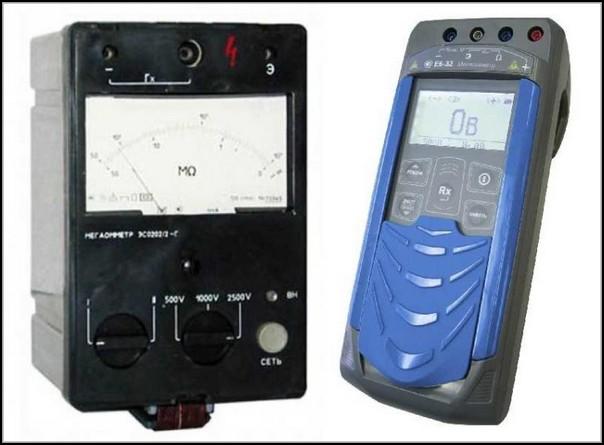 Аналоговый и цифровой мегаомметры