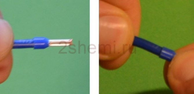 Наконечник штыревой втулочный изолированный для проводов и его опрессовка