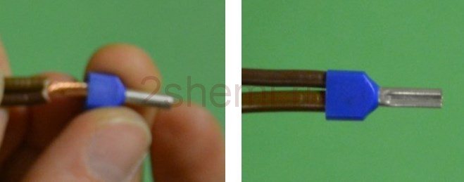 Наконечник штыревой втулочный изолированный для проводов и его опрессовка
