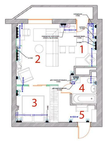 Схема электропроводки в двухкомнатной квартире