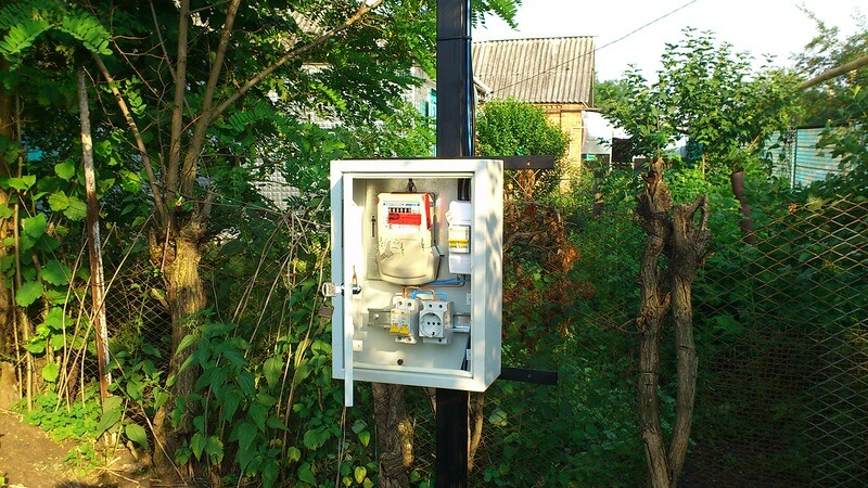 Размещение щита учета на участке